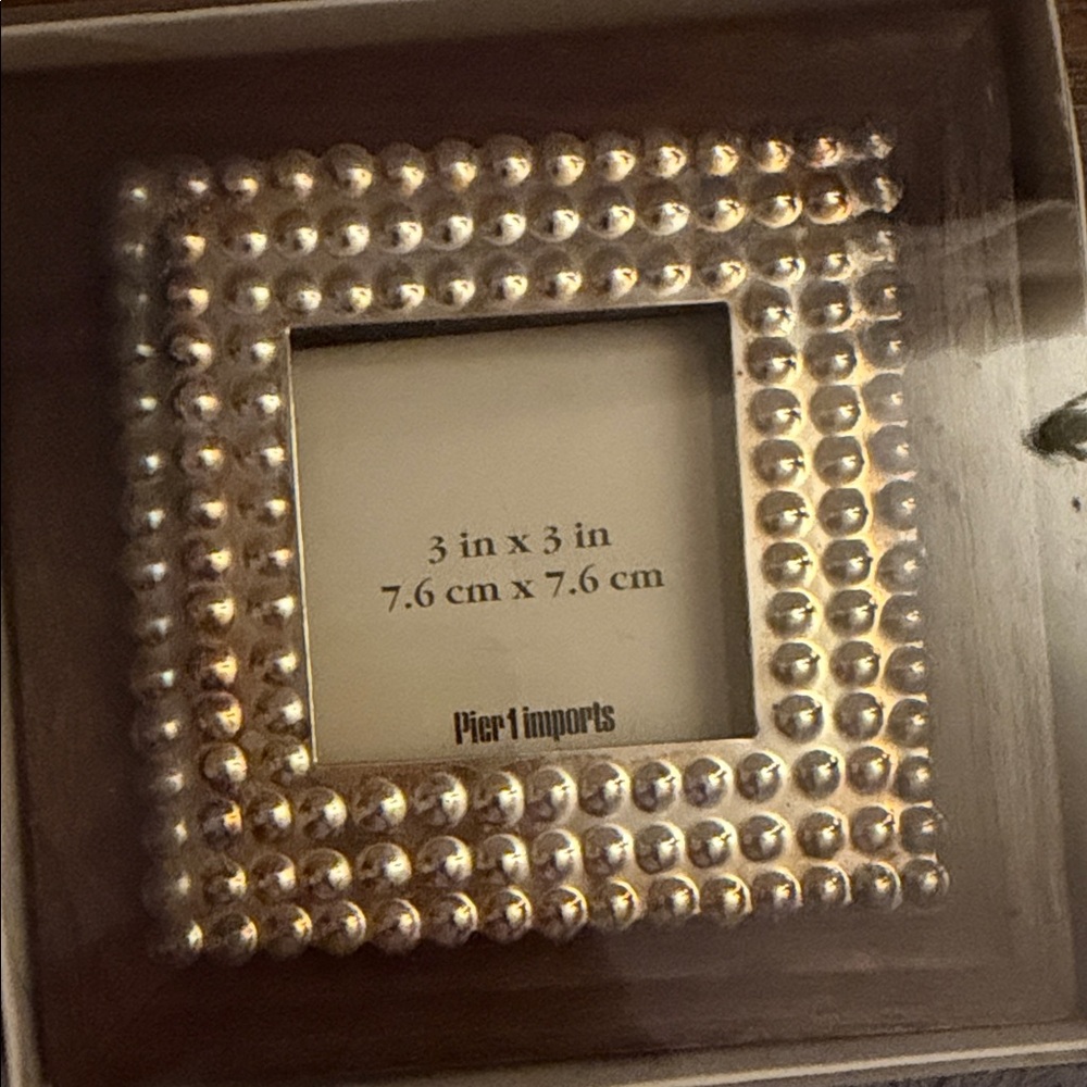 Pier 1 Silver Beaded Photo Frame